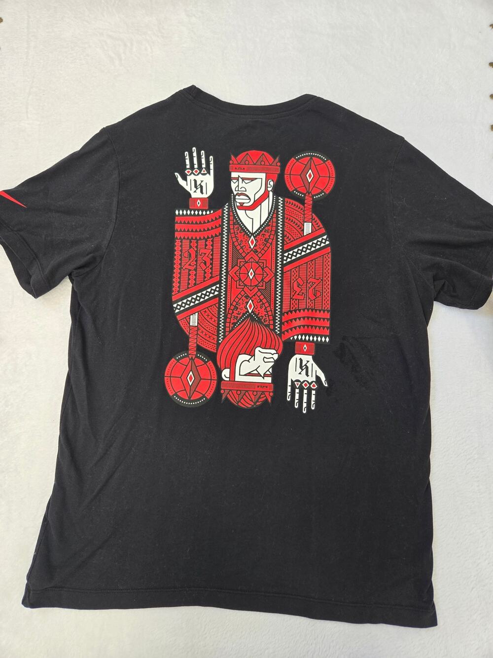 Nike LeBron King James Graphic Tee Mens Large Black Playing Card Design